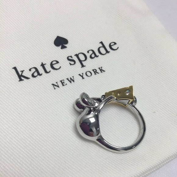 Kate Spade Mouse and Cheese Silver Crystal Ring - Picture 7 of 7